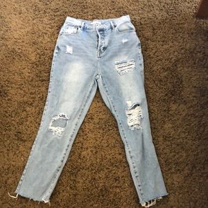 High rise straight jeans